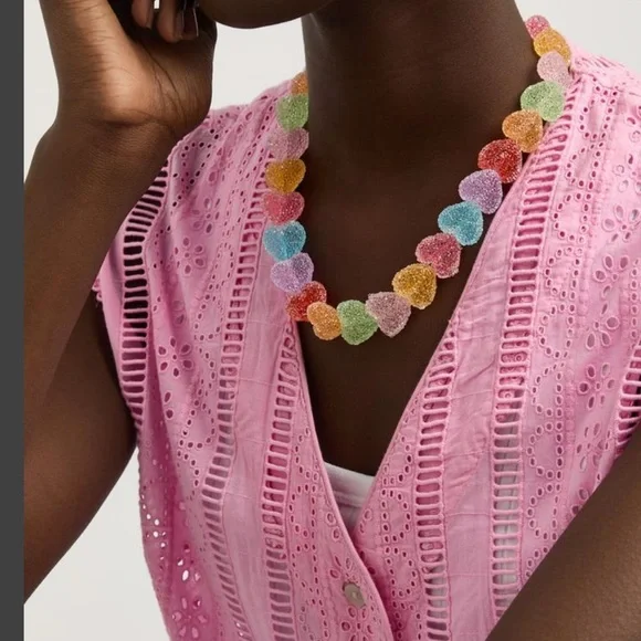 Carolina Herrera Jelly Heart 18kt gold-plated necklace